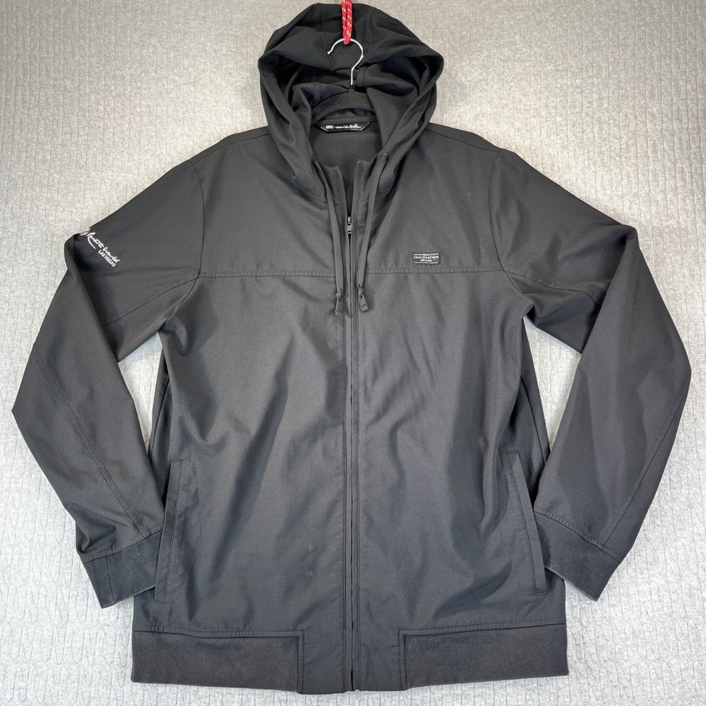 Travis Mathew Black Golf Performance Full Zip Hooded Jacket Men M Las Vegas - Picture 2 of 8